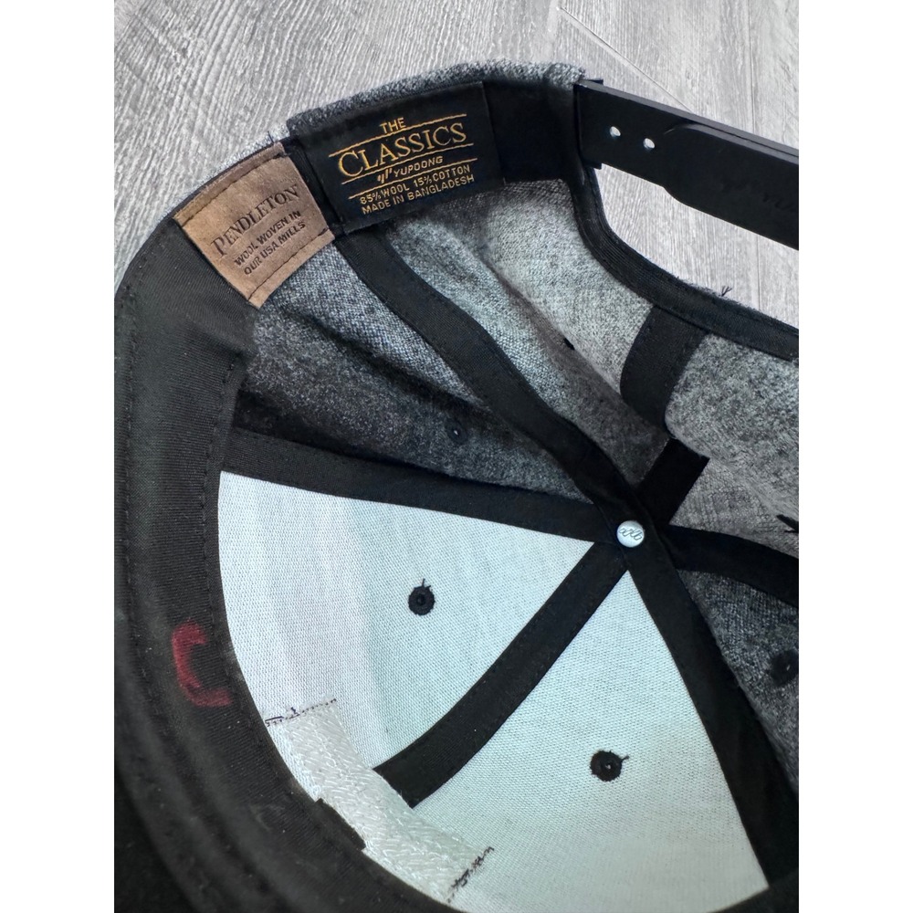 Pendleton Wool Blend Snapback Hat Grey Black Logo… - image 4